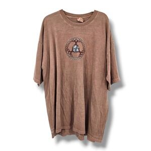 Earth Creations XXL‎ T Shirt Brown Graphic Tree USA Made Menswear Tee